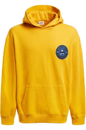 Guess Sweathshirts & Hoodies, Herre, Gul, XL, Bomuld, Logo-Hættetrøje