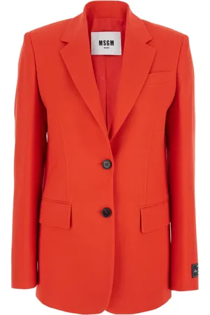 Msgm Jakke, Dame, Rød, XS, Rød Klassisk Reversjakke Kvinder Viskose