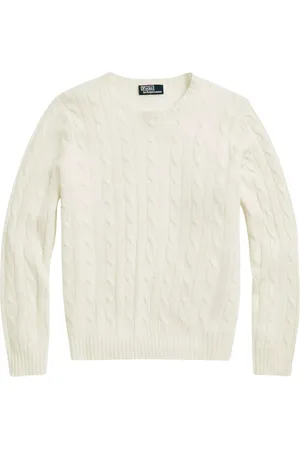 Ralph Lauren Strik, Herre, Hvid, XL, Cashmere, Cashmere Sweater