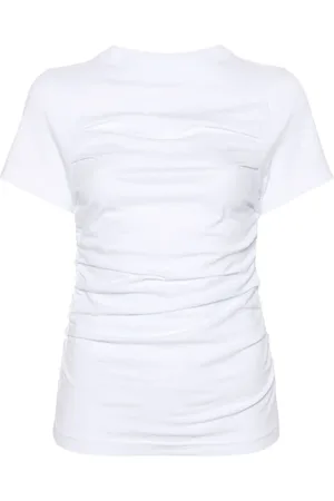 Axel Arigato Top, Dame, Hvid, XL, Bomuld, Ria T-shirt med rynker
