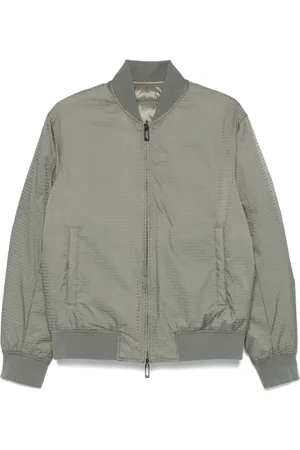 Emporio Armani Jakke, Herre, Grøn, 3XL, Grøn Ivy Lynlås Frakke Lange Ærmer