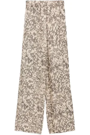Golden Goose Bukser, Dame, Flerfarvet, L, Uld, Stilfulde Vide Bukser