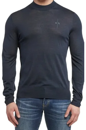 Armani Exchange Strik, Herre, Blå, S, Rundhals-Strickpullover
