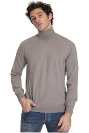 Gran Sasso Strik, Herre, Grå, 4XL, Uld, Frozen Brun Rullekrave Sweater