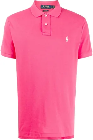 Ralph Lauren Top, Herre, Lyserød, M, Bomuld, Broderet Logo Polo Skjorte