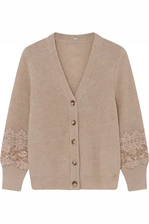 gustav Strik, Dame, , XS, Bomuld, Lace Knit Cardigan med broderede detaljer
