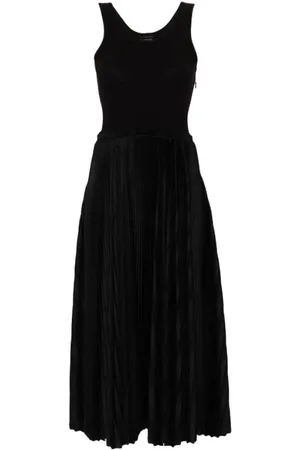 Balenciaga Kjole, Dame, Sort, XS, Ribstrikket Jacquard Midi Kjole