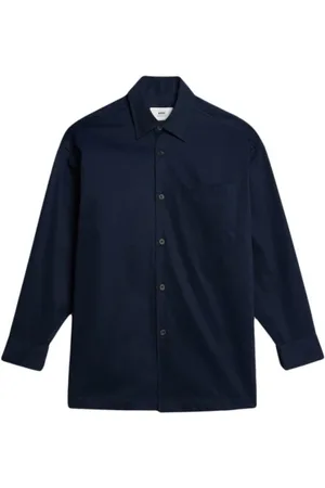 Ami Skjorte, Herre, Blå, S, Bomuld, Oversized bomuldshirt