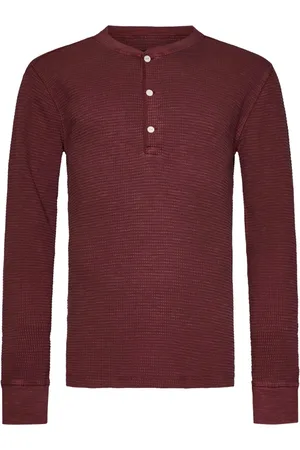 Ralph Lauren Top, Herre, Rød, XL, Bomuld, Henley Sweater