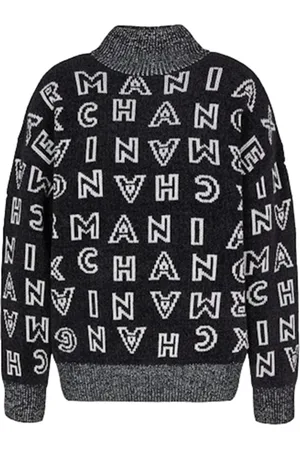 Armani Exchange Strik, Dame, Sort, M, Uld, Vinterstrikket Turtleneck med Logo Detaljer