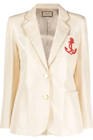 Gucci Jakke, Dame, , XS, Silkeblazer med patch-detaljer