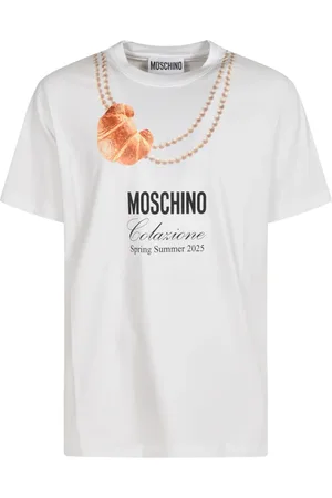 Moschino Top, Herre, Hvid, M, Uld, Stilfulde T-shirts og Polos