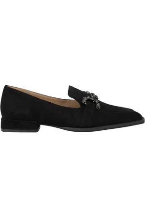 Alma en Pena Sko, Dame, Sort, 38 EU, Læder, Loafers med Rhinestone-spænde