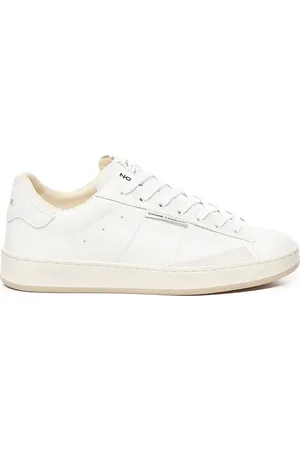 Crime london Sko, Herre, Hvid, 41 EU, Læder, Hvide Læder Sneakers Vintage Stil