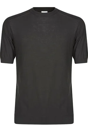 ELEVENTY Strik, Herre, Sort, M, Bomuld, Bomuld Crewneck Raglan T-shirt