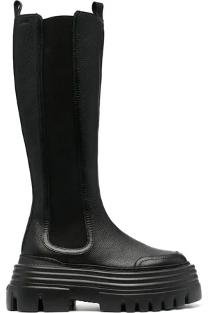 Bally Sko, Dame, Sort, 41 EU, Læder, Sort Calf Grained Lange Støvler
