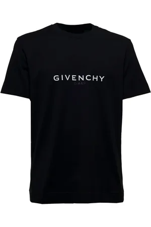 Givenchy Top, Herre, Sort, L, Bomuld, Sort T-shirt med Crew Neck og Logo Print