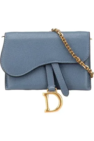 Dior Pre-owned, Dame, Blå, ONE SIZE, Tyl, Pre-owned Laeder punge