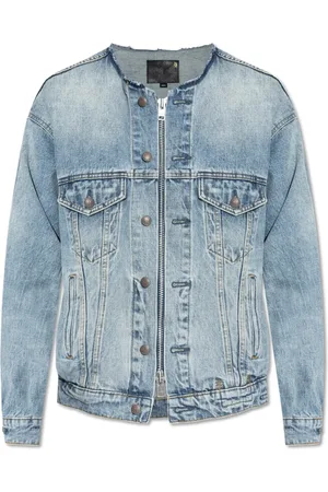 R13 Jakke, Dame, Blå, XS, Denim, Denimjakke med vintage-effekt