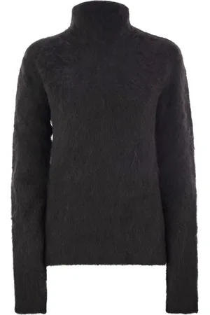Sportmax Strik, Dame, Sort, S, Uld, Sort Alpaka Sweater Aw24
