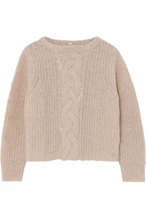 gustav Strik, Dame, , XL, Bomuld, Kabelstrikket sweater med perler