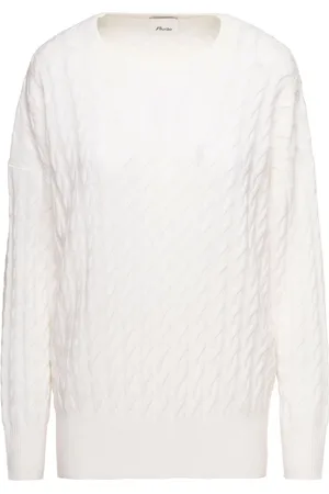 Allude Strik, Dame, Hvid, S, Rundhals-Strickpullover