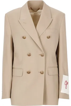 Golden Goose Jakke, Dame, , XS, Uld, Double-Breasted Blazer med gyldne knapper