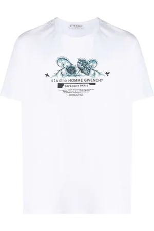 Givenchy Top, Herre, Hvid, XS, Bomuld, Printet bomulds T-shirt
