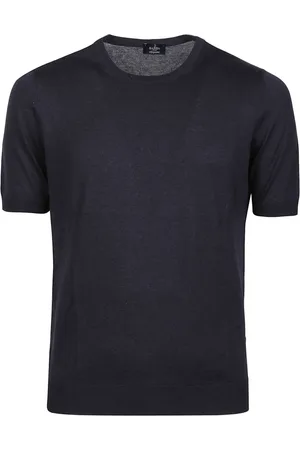 BARBA Strik, Herre, Blå, M, Casual Paricollo T-Shirt
