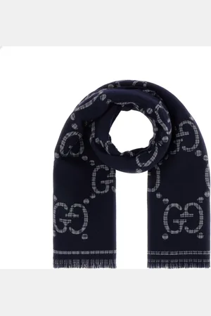 Gucci Tilbehør, Herre, Blå, ONE SIZE, Uld, Check GG Uldtørklæde