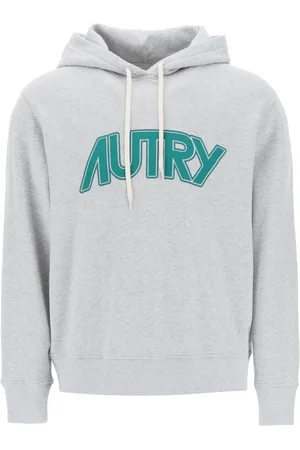 Autry Sweathshirts & Hoodies, Herre, Grå, S, Bomuld, Hoodie med Maxi Logo Print