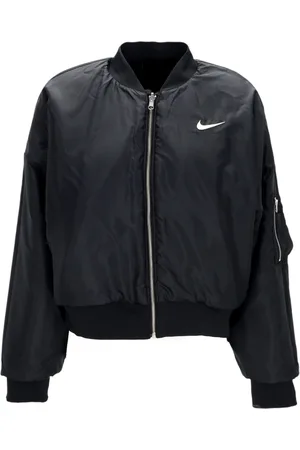 Nike Jakke, Dame, Sort, L, Uld, Reversibel Bomberjakke i Kunstpels