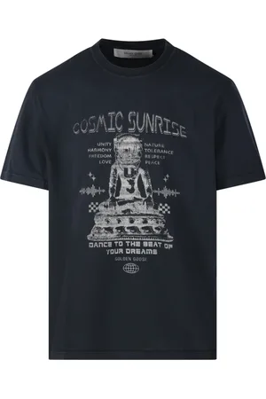 Golden Goose Top, Herre, Sort, L, Bomuld, Regular Farvet Printet T-shirt
