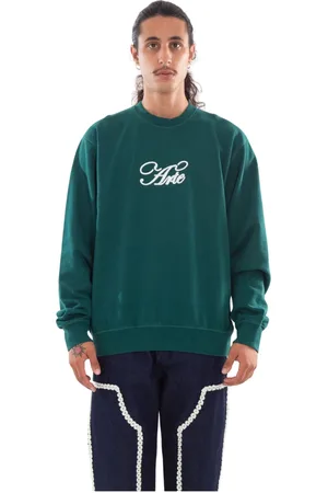 Arte Antwerp Sweathshirts & Hoodies, Herre, Grøn, XL, Bomuld, Script Embro Sweatshirt