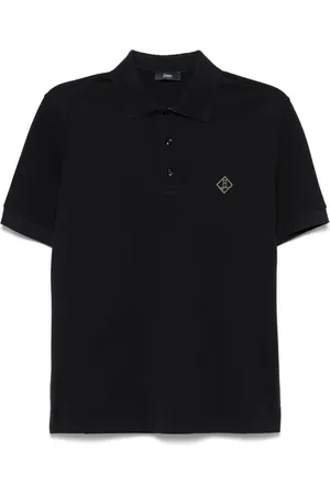HERNO Top, Herre, Blå, S, Bomuld, Bomuldspolo med broderet logo