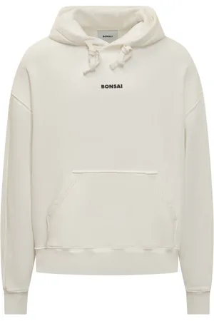 BONSAI Sweathshirts & Hoodies, Herre, Hvid, L, Uld, Snøreliv Hættetrøje