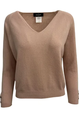 Gran Sasso Strik, Dame, Lyserød, L, Cashmere, Cashmere V-Neck Pullover