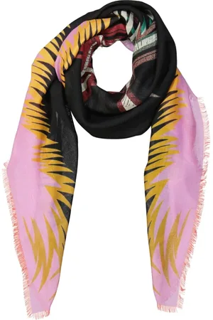 Givenchy Tilbehør, Dame, Flerfarvet, ONE SIZE, Cashmere, Cashmere Silke Firkantet Tørklæde med Frynser