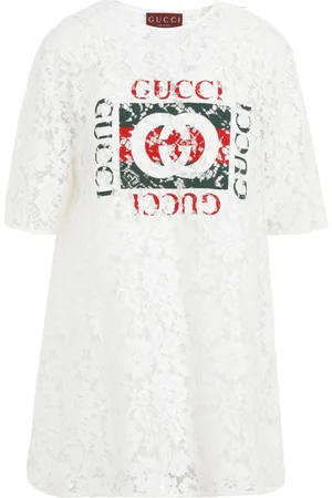 Gucci Top, Dame, Hvid, 2XS, Uld, Blondeblonde Top med Blomsterblonder