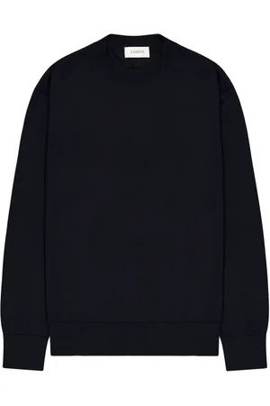 LANEUS Sweathshirts & Hoodies, Herre, Sort, L, Uld, Sort Crew Neck Sweater