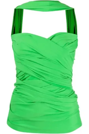 Balenciaga Top, Dame, Grøn, XS, Grøn Draped Jersey Top
