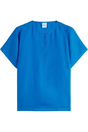 Aspesi Bluser & Skjorter, Dame, Blå, 2XS, Linen Blouse