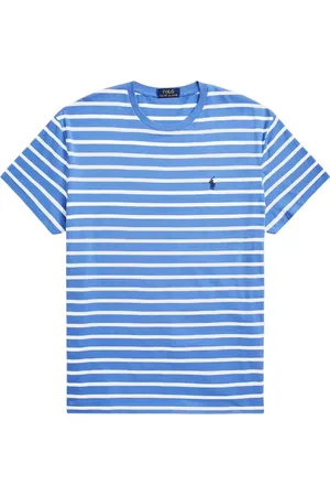Ralph Lauren Top, Herre, Blå, 2XL, Bomuld, Stribet Klassisk Fit T-shirt
