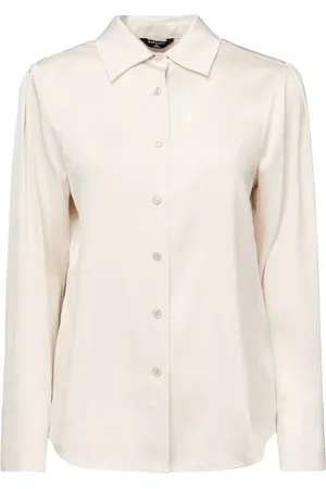 Guess Bluser & Skjorter, Dame, Hvid, 3XL, Polyester, Dion Regular Langærmet Skjorte