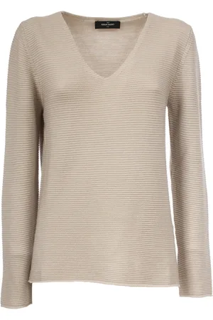 Gran Sasso Strik, Dame, , 2XL, Uld, Uld Sweater med V-udskæring