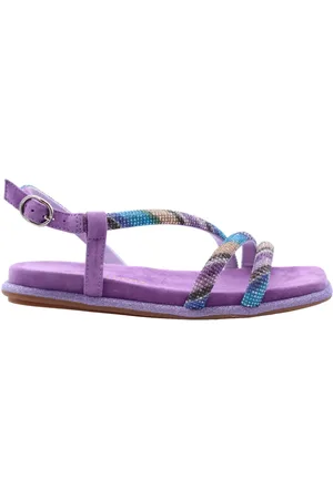 Alma en Pena Sko, Dame, Lilla, 40 EU, Læder, Klagenfurt flade sandaler