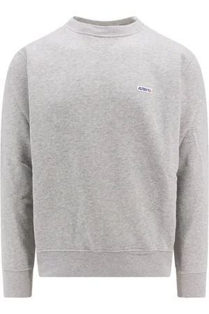 Autry Sweathshirts & Hoodies, Herre, Grå, 2XL, Bomuld, Bomulds Sweatshirt med Logo Patch