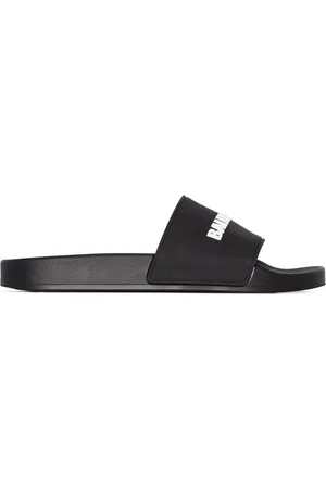 Balenciaga Sko, Dame, Sort, 36 EU, Logo Pool Slides Sandaler