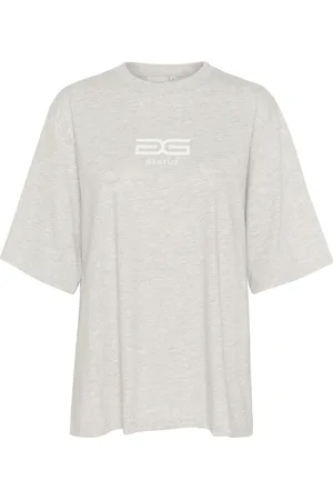 Gestuz Top, Dame, Grå, S, Bomuld, Casual Tee Top