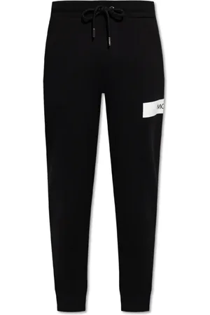 Moncler Bukser, Herre, Sort, S, Bomuld, Sweatpants med logo patch